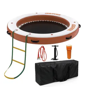 Inflatable Water Hammock Floating Dock Mesh, 8 ft Sunchill Float Ring Heavy Duty River Floats Lake Raft for Tanning Pool Float Island Platform Pad Mat Party