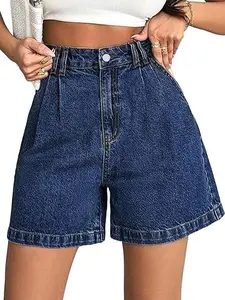 Emmiol Jean Shorts for Women High Waisted A Line Denim Shorts Stretchy 2026 Summer Casual Bottoms