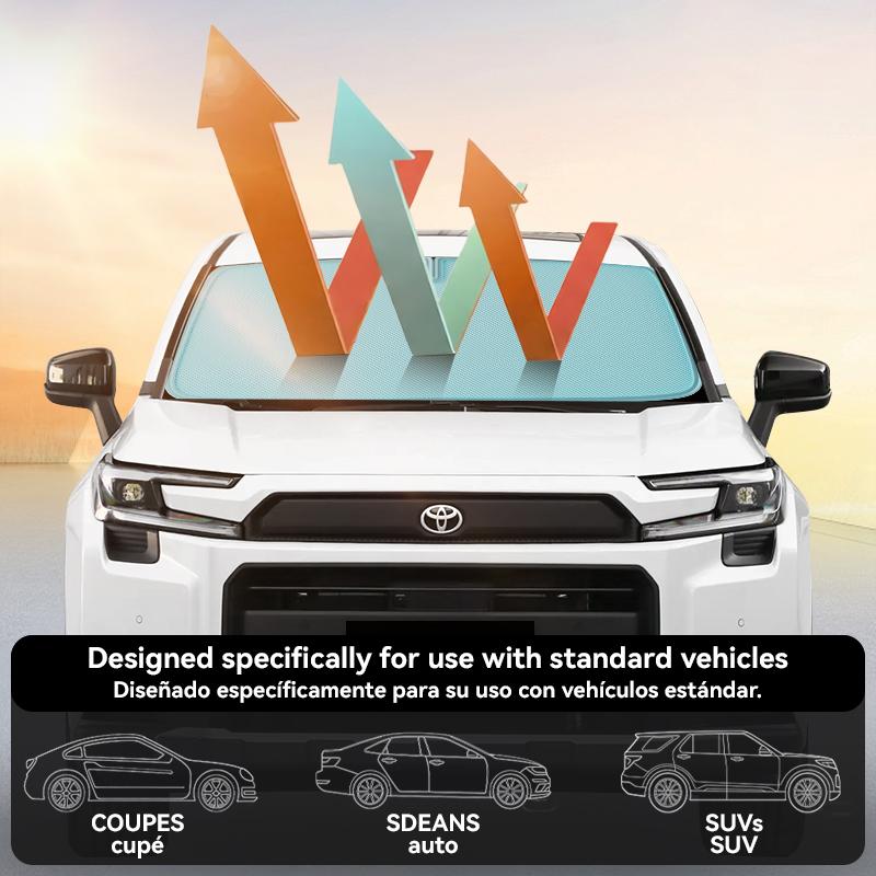 Portable Foldable Car Windshield Sunshade – Double-Layer UV Protection for Sedans, SUVs, and MPVs,Graphene,Please specify the vehicle model, size, and color in the order notes.