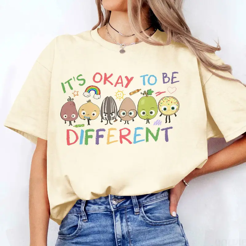 It's Okay To Be Different Shirt, Sped Tee, Neurodiversity Gift, Special Education Shirt, AAC Teacher Shirts, RBT Shirt, School Counselor Top Womenswea