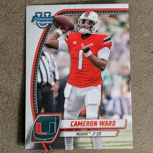 Cameron Ward 2024 Bowman Chrome U Miami Hurricanes QB Card #38