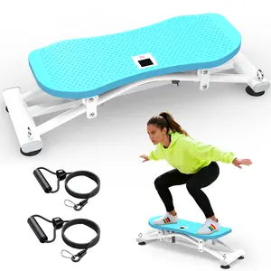 KINMAC Sliding Ski Simulator with Resistance Bands - Indoor Skiing Fitness Equipment for Home Gym, With Resistance Bands & Non-Slip Base, Full-Body Cardio Training Machine for Core, Leg & Arm Workout