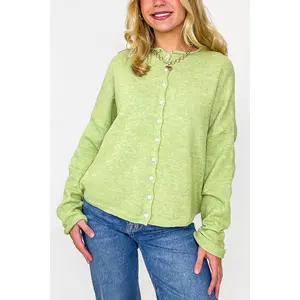 Cozy Frame Relaxed Button Knit Cardigan Sweater