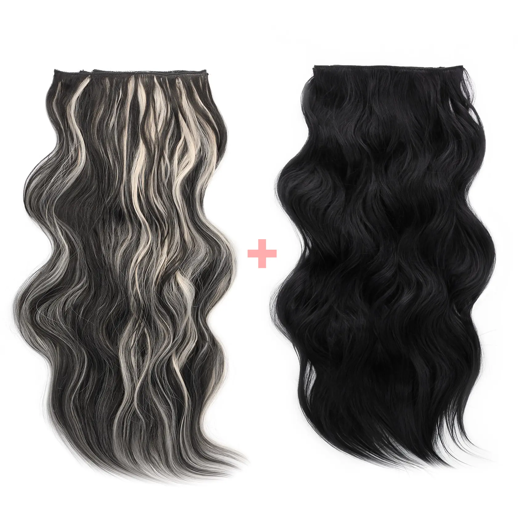 Black+ Black With White Blonde Highlights