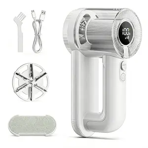 LTYTZ Rechargeable Fabric Shaver 2-in-1 Lint Remover with 6-Blade 2000mAh USB-C 3-Speed Settings LED Display 200ml Container for Clothes Furniture Couch Removes Lint Hairball Fuzz