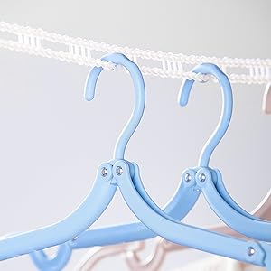 12pcs Travel Folding Hanger Household Multifunctional Portable Hanger Organiser Plastic Laundry Hanging