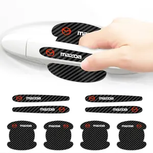 Mazda Car Door Bowl Protection Film, Carbon Fiber Anti-Scratch Door Sticker, Handle Protector, Waterproof Car Decal Set (8pcs) Car Accessories