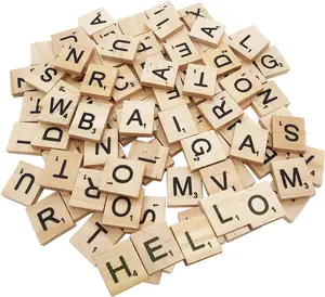 300 Pcs Wood Letter Tiles, Wooden Tiles for Crafts, DIY Wood Gift Decoration Making Alphabet Coasters MYYZMY