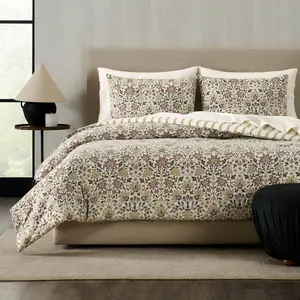Jeremiah Brent Home 3pc King Floral 'Geneva' Cotton Comforter Set Green