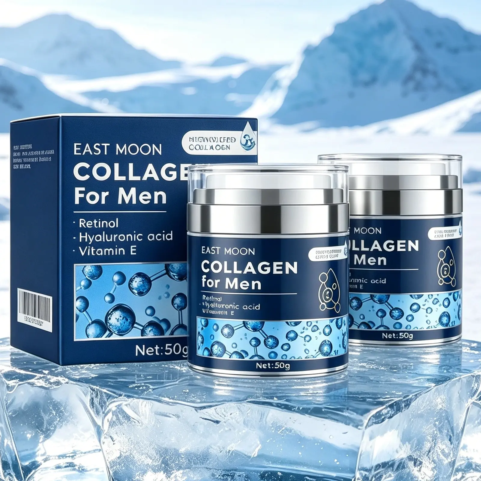 Collagen Men's Anti-Aging WrinkleCream, Men's Face Moisturizer Cream 50g, SkinFirming and Tightening Lotion, Firming HyaluronicAcid Moisturizer Fathersdaygift east moon men