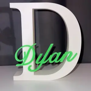 Custom Name Initial D Stand – Personalized 3D Letter Decor with Name | Desk, Nursery, Birthday Gift