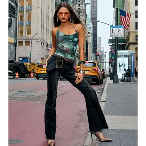 Downtown Edge Frayed Flare Jeans