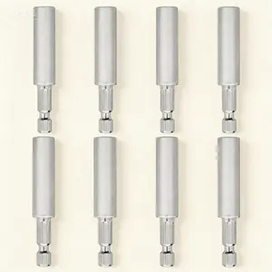 Magnetic Screwgun Bit Holder 3-Inch Replacement Tip 8-Pack Reusable No Glue Needed Secure Grip for Screwgun Bits Durable Magnetic Attachment