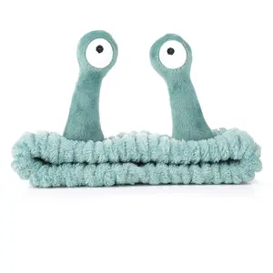 HBB28 Face Wash Headband, Palm and Snail Spa Hair Bands Makeup Headbands Women Cartoon Cute Coral Fleece Elastic Headband Creative Hair Accessories for Washing Face Shower Beauty Skincare