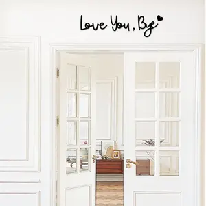 Love You Bye Wood Sign Above Door Topper Decoration,Wooden Script Decor Sign for Door,Home,Windows and Walls,Office,Bathroom,Hallway Entryway,Valentine's Wedding Thanksgiving Christmas Gift(Love You. Bye) (1)