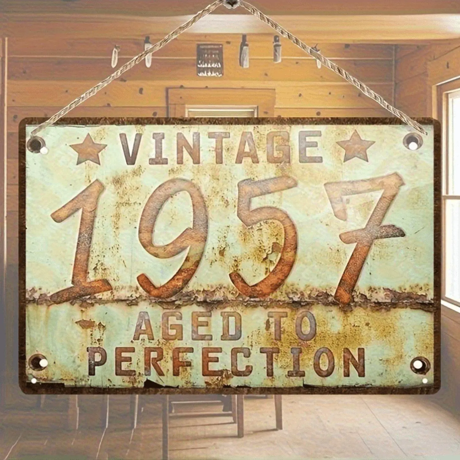 vintage 1957 Prints rustic distressed retro art 8x12 inch 20x30cm durable suitable for living room bedroom cafe bar perfect holiday gift cave