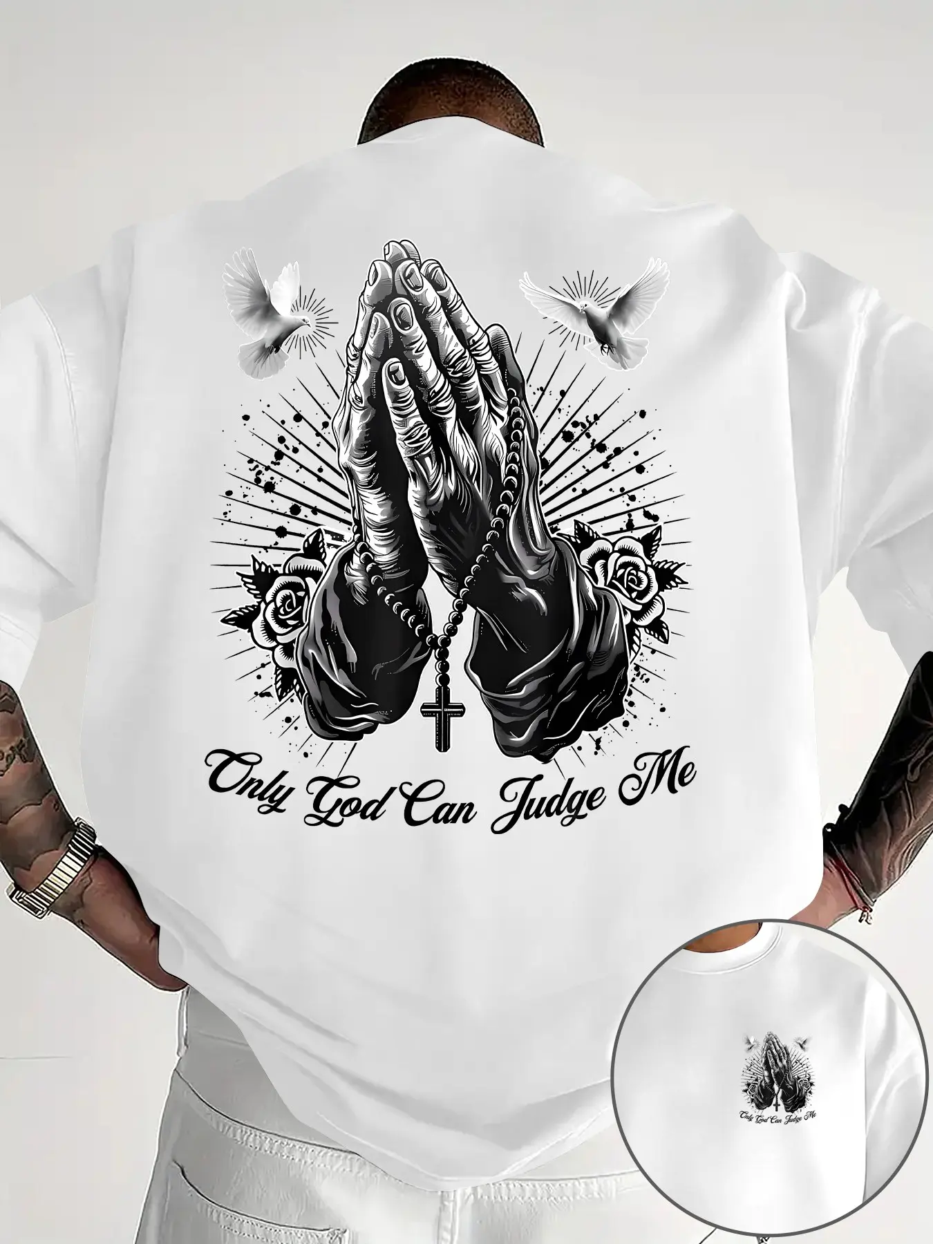 American Hardcore Faith Trendy Casual Streetwear Item, Heavyweight Skin-Friendly Fabric, Elasticity & Breathability, Summer Single Wear, Spring Fall Winter Layering, Print