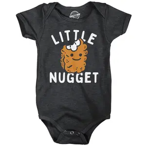Little Nugget Baby Bodysuit Funny Sarcastic Chicken Nuggets Graphic Novelty Jumper for Infants Funny Baby Onesies Sarcastic Clothes for Baby Funny Food Onesie Novelty Onesie Black -