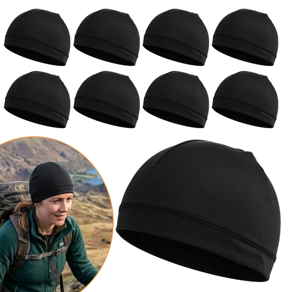 9pcs Cooling Skull Cap Camo Liner Sweat Wicking Cap Lightweight Cycling Cap Running Head Cap for Men Women