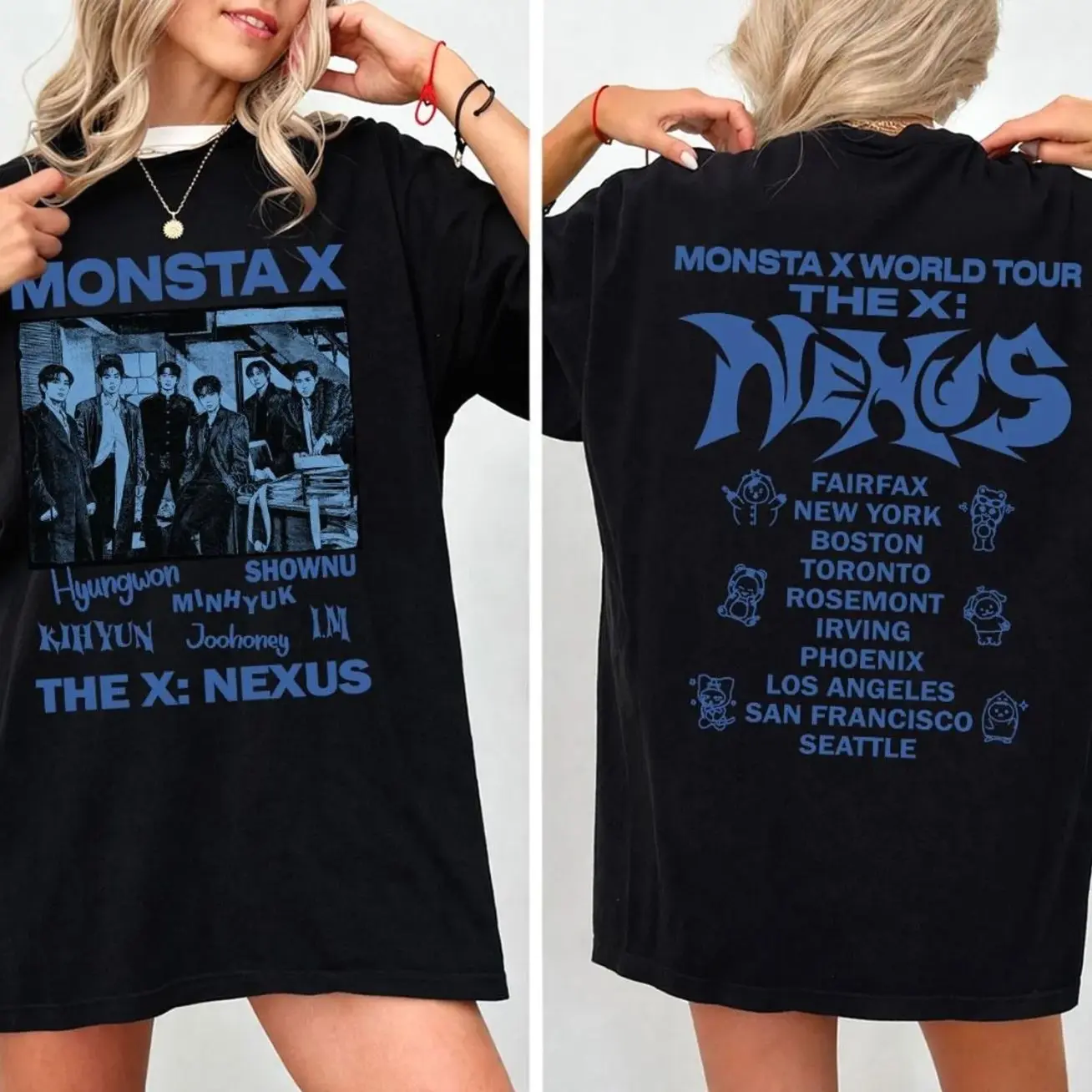 Monsta X World Tour 2026 Shirt, Monsta X Unfold Shirt, Monsta X Retro Shirt, Monsta X Members Kpop Minhyuk, Hyungwon, Shownu, Kihyun HJ0