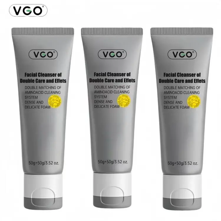 VGO Facial Cleanser of Double Care and Effets 50g All types of skins Cleanse and moisturize-A Cleansing Skincare Gentle Charcoal Coconut Daily vgo essence deoiling
