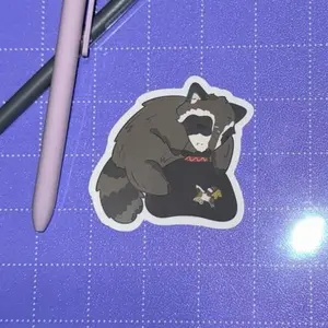 Strawberry Raccoon Sticker | Funny Animal Lover Sticker, Stay Trashy Chaotic Raccoon Sticker, Trash Panda, Cute Wildlife Critter Sticker  Decor Decorative Decoration