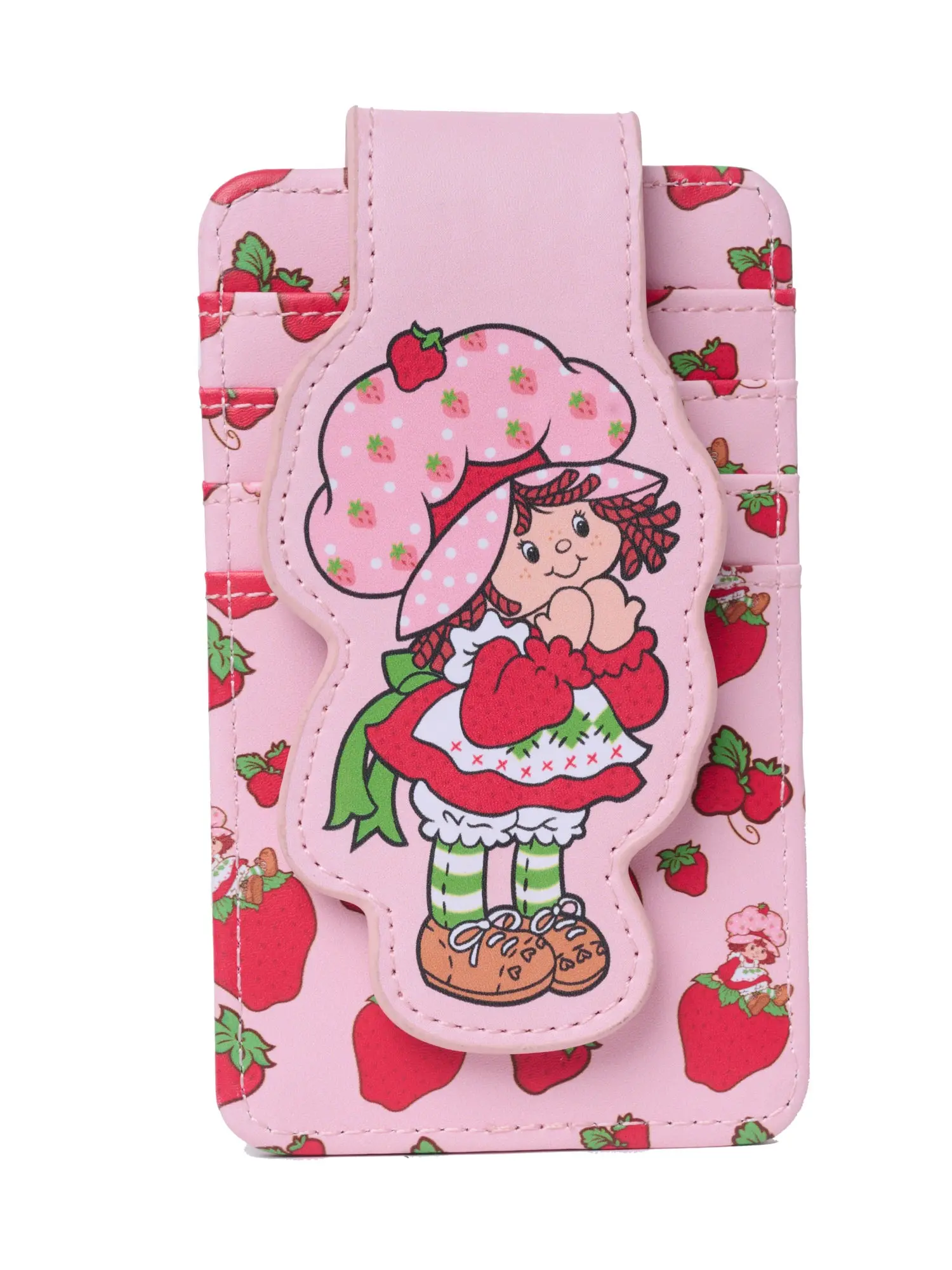 Strawberry Shortcake Pink Faux Leather Snap Card Holder Wallet
