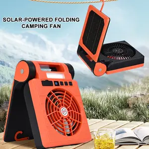 20000mAh Portable Fan Rechargeable with Solar Panel 2-in-1, 4 Speeds Cordless Battery Powered Fan with Led Lantern,Timer, Quiet USB-C Table Fan for Travel Tent Hurricane Office Home Bedroom
