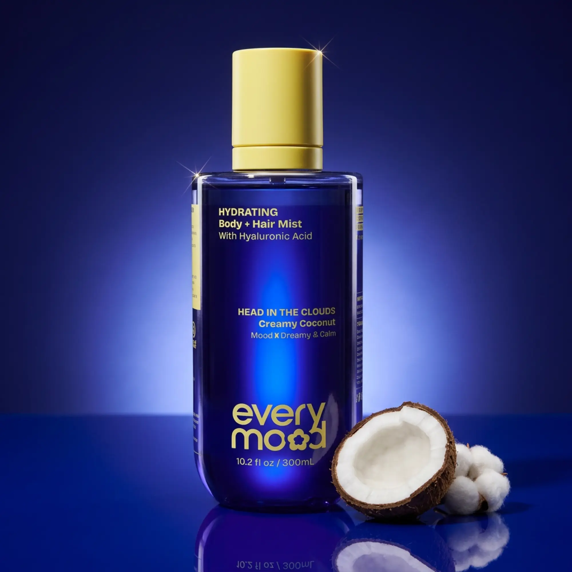 Head in the Clouds Body & Hair Mist 300mL — Hydrating Fragrance Mist with Hyaluronic Acid, Creamy Coconut Vanilla Musk Scent, Vegan Long-Lasting Perfume