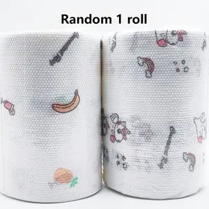ASD Efficient" 400-Sheet Roll Of Disposable Kitchen Towels - Washable, Dry & Wet Use, Non-Stick Oil, Degreasing Cloths for Household Cleaning (Assorted Styles) Lazy Rag Kitchen Paper Towels Kitchen Tissues Cleaning Supplies Blue Pastel Christmas Brown