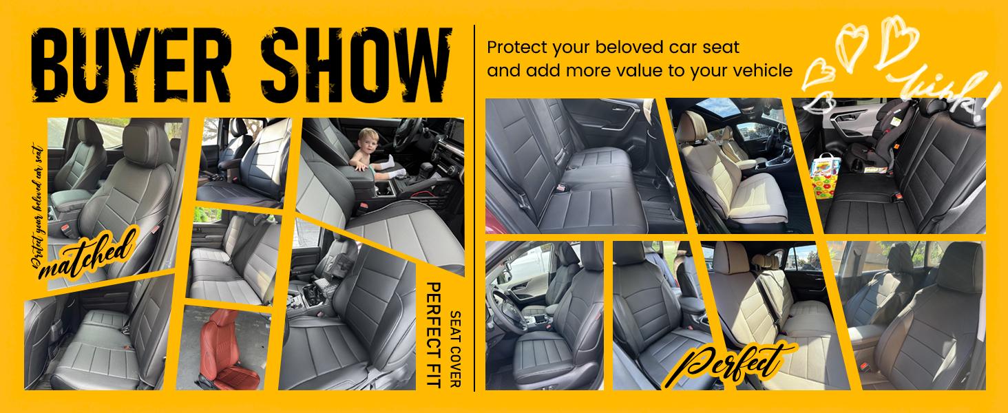 EKR Custom Fit Chevrolet Traverse Car Seat Covers(Fits 2015-2026 LLS LT Z71 RS High CountryLimited,7/8 Seats223 Layout,2nd Row40/60 Split) Leather Black Waterproof Stain-Resistant Easy Install All-Season Car Seat Protection Interior Upgrade 2Year Warranty