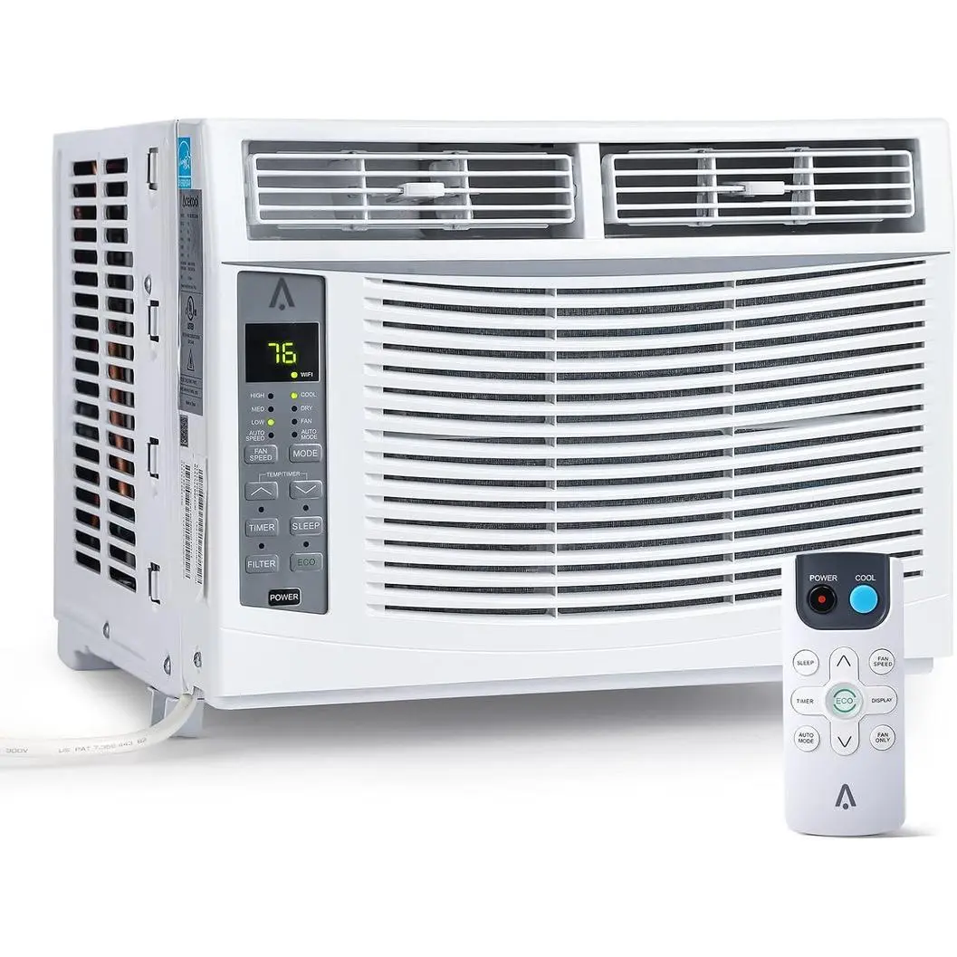 Gaomon NO WIFI Window Air Conditioner 6000 BTU, Window AC Unit With Cooling Room 250sq.Ft, Energy Saving Window AC Unit With Remote & Timer Function & Easy Install Kit 115V/60Hz
