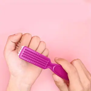 Washable Colorful Soft Brush Nail Brush Clean Dust Repair Nails Plastic Straight Handle Nail Art Tool Set Salon/Nail Practice/Personal