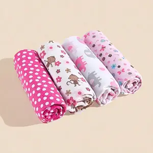 Baby Blanket Set, Soft & Cozy Design, Adorable Prints, Ideal for Newborns, Four-Piece Baby Bedding Essentials, Perfect Gift for Infants
