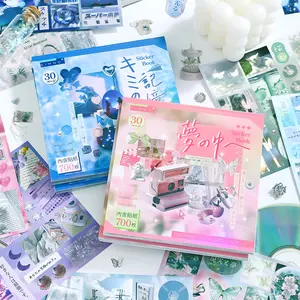 Dreamcore Japanese Aesthetic Sticker Book 2 Styles 30 Sheets 700+ Glossy Matte Stickers for Journaling Scrapbooking Planners DIY Crafts