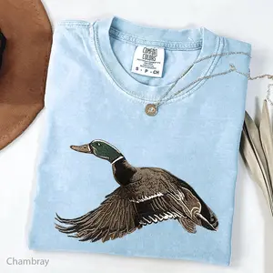 [Comfort Colors] Mallard Duck tee Shirt, Spring Tee, Hunting Season Trendy He's Hunting Unisex