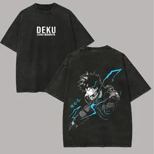 My Hero Academia Izuku Midoriya Printed Unisex Washed T-Shirt3 fathersdaygift
