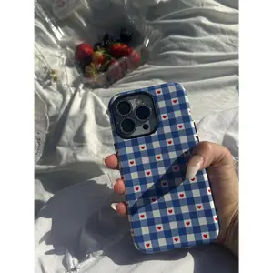 Red Picnic Hearts Gingham Phone Case, For Iphone 17 Air 16 15 Plus 14 Pro Max 12 13 Mini 11 Pro