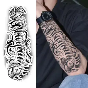 1Pc Coin font street cool waterproof temporary tattoo sticker, lasting 1-2 weeks, herbal semi permanent fake tattoo