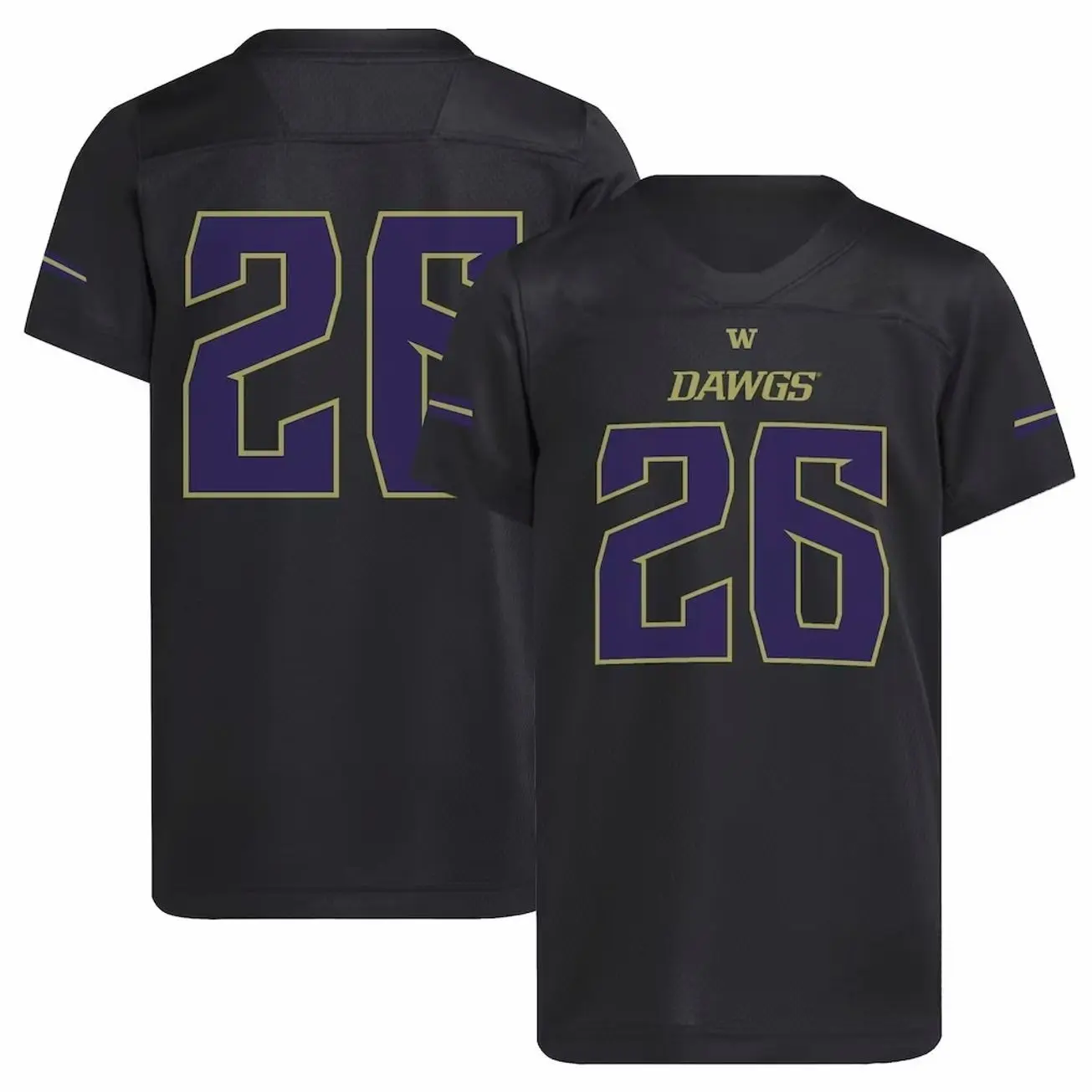 Unisex Football College #26 Washington Huskies Dawgs Strategy Football Jersey - Black