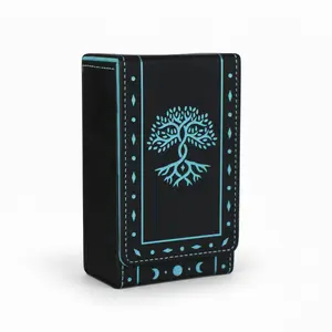 FNYDOX Leather Tarot Card Protective Case - Tree of Life Tarot Card Storage Box, Playing Card Accessories Tarot Desk Bag, Tarot Bags and Pouches