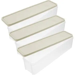 STOBAZA Airtight Noodle Storage Box Set with Lid 3-Pack Pasta Containers for Pantry Organization Refrigerator Food Storage for Spaghetti Gnocchi and B