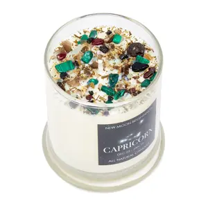 Capricorn Candle - Zodiac (Dec. 22 - Jan. 19) by New Moon Beginnings, Soy Wax, Aromatherapy, Herb and Crystal Candles