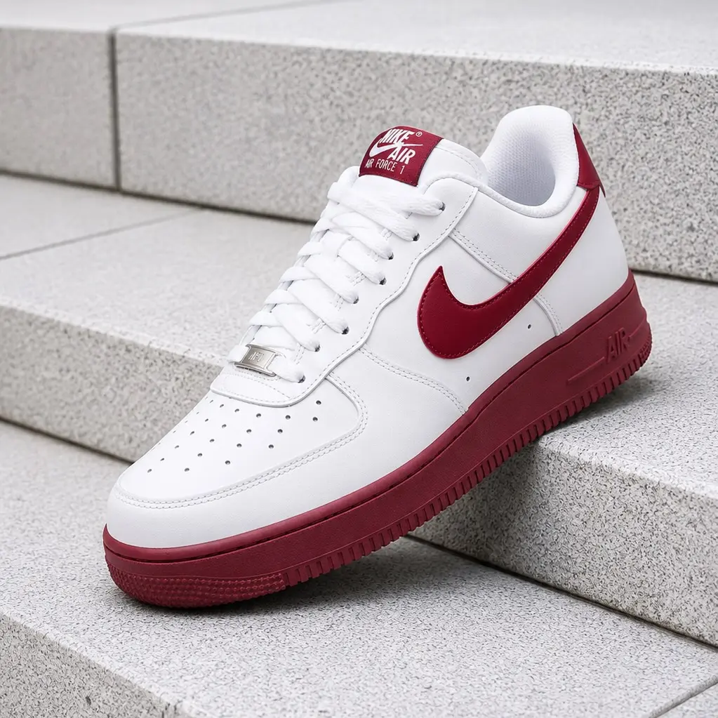 Nike Air Force 1 Low '07 White Team Red Men's Fashion Sneaker New
