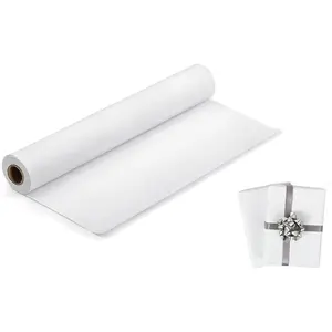 White Art Craft Paper Roll for Drawing Easel Doodles 17.5"×590" White Wrapping Paper Roll for Gifts (50ft)