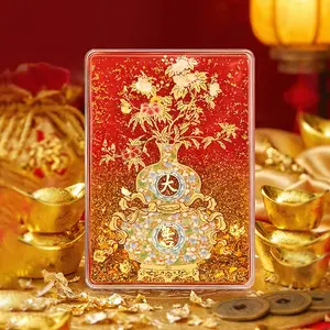 Beijing Forbidden City Cultural Magnet, Liquid Sand Refrigerator Magnet, Fu Lu Da Ji Design, Unique Decorative Kitchen Accessory
