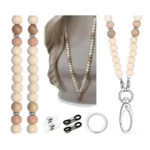 Lanyards for Id Badges Women Cute Beaded Personalized Lanyard String with Holder Cruise Ship Card Keychain