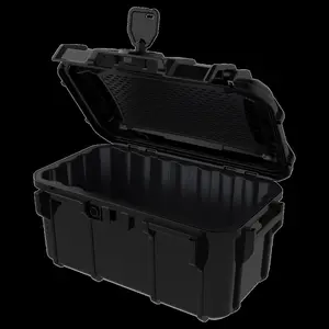 212 MAIN Seahorse SE58-BK Portable Workbench Toolbox Storage Box, 9.5x5.8x4.7 in. Protective Tool Organizer with Padded Liner, Black
