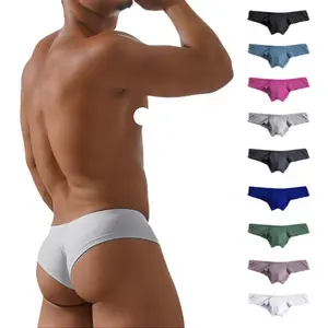 Modal Gay Sexy Men's Panties Briefs Men Underpants Quick Dry Slip Jockstrap Men's Underwear Micro Modal Bikini Briefs Low Rise Half Back Coverage Silky Touch Underpants Multipack