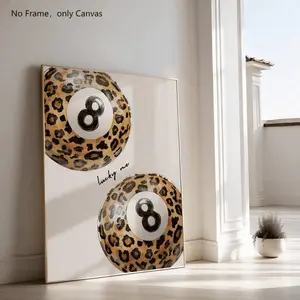 Pool Ball Pattern Unframed Painting, 1 Count Modern Wall Art Canvas Printing, Wall Art Decor for Home Living Room Bedroom Office, Ornaments